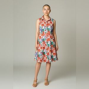SHEIN Multicolor Sleeveless Collared Midi Dress